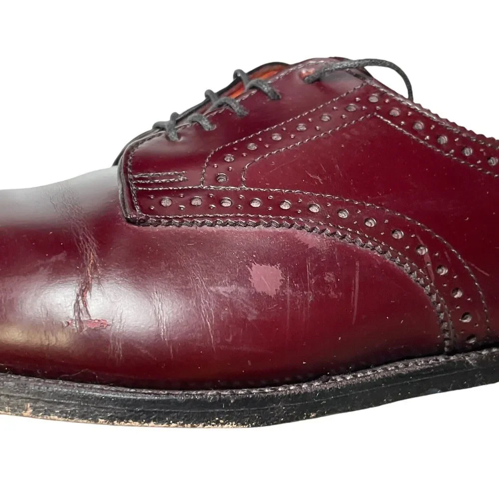 Allen Edmonds SANFORD Burgundy Leather Cap Toe‎ Oxford Dress Shoes 5237 Size 9D